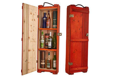 Whiskey Cabinet - Orange ** SOLD OUT FOR GOOD! Tout vendu! ** - Wood liquor cabinet | Whiskey Cabinet Reserve | Made in Montreal Canada - Boites de la paix - 1
